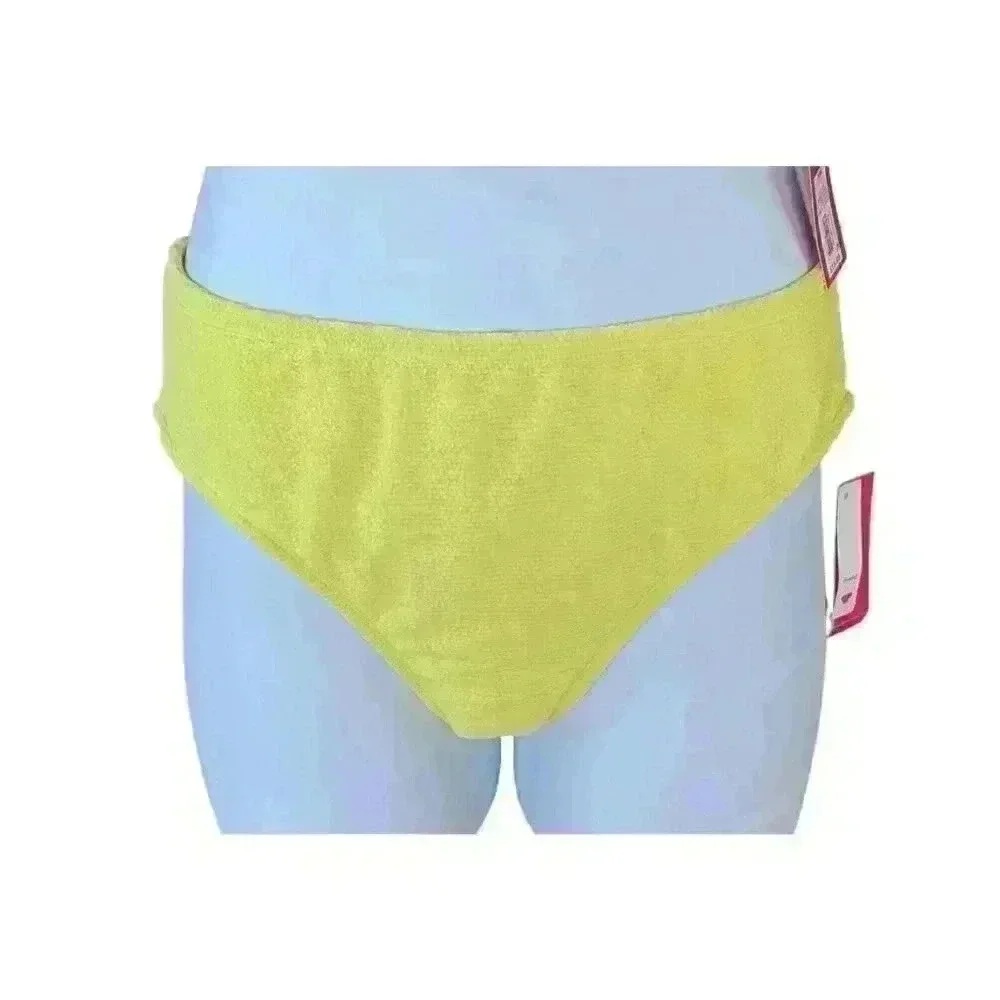 Xhilaration Womens Plus Bikini Bottoms Size 20W/22W Yellow Textured NWT